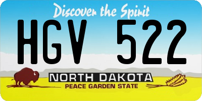 ND license plate HGV522