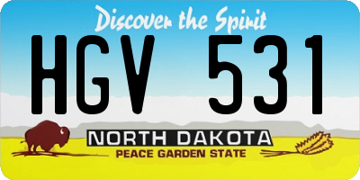ND license plate HGV531