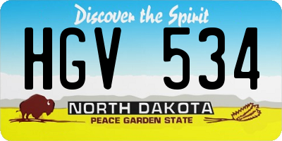 ND license plate HGV534