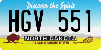 ND license plate HGV551