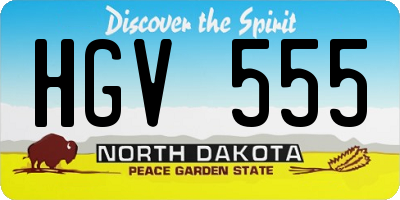 ND license plate HGV555