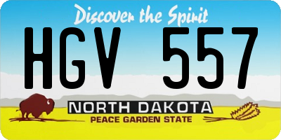 ND license plate HGV557