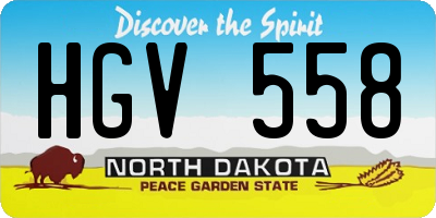 ND license plate HGV558