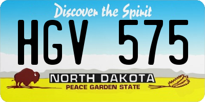 ND license plate HGV575
