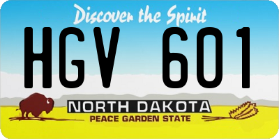 ND license plate HGV601