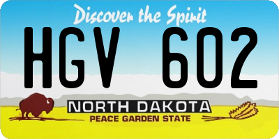 ND license plate HGV602