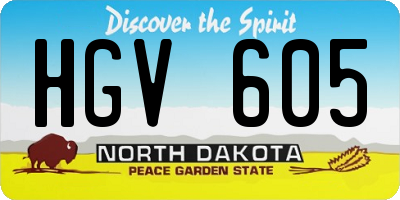 ND license plate HGV605