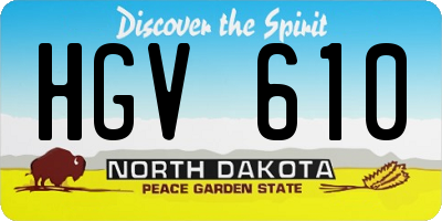 ND license plate HGV610