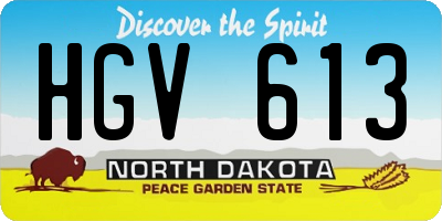 ND license plate HGV613