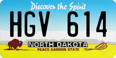 ND license plate HGV614
