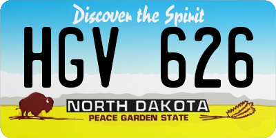 ND license plate HGV626