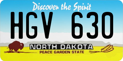 ND license plate HGV630