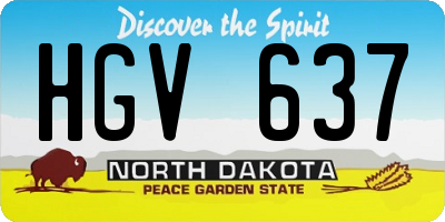 ND license plate HGV637