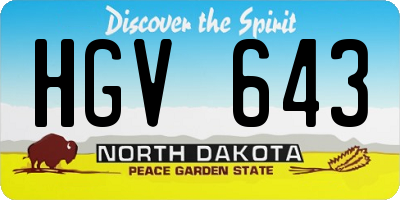 ND license plate HGV643