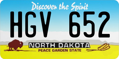 ND license plate HGV652