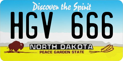 ND license plate HGV666