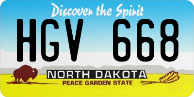 ND license plate HGV668