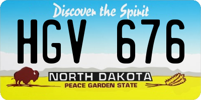 ND license plate HGV676