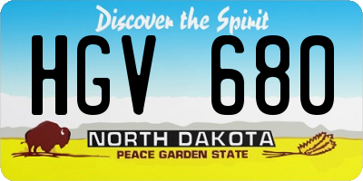 ND license plate HGV680