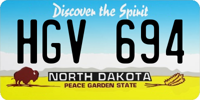 ND license plate HGV694