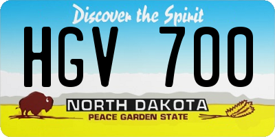 ND license plate HGV700