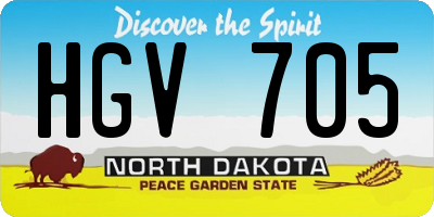 ND license plate HGV705