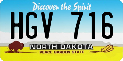 ND license plate HGV716