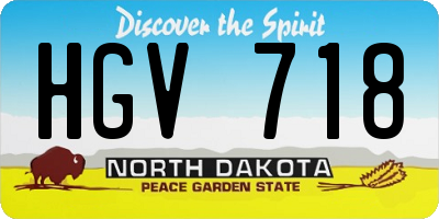 ND license plate HGV718