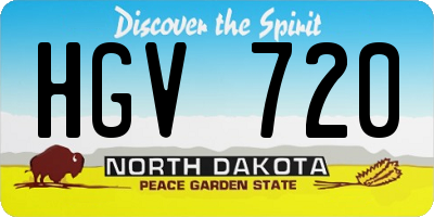 ND license plate HGV720