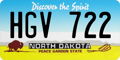ND license plate HGV722