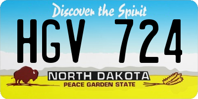 ND license plate HGV724