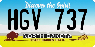 ND license plate HGV737
