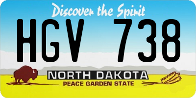 ND license plate HGV738
