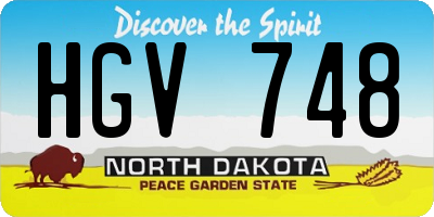 ND license plate HGV748