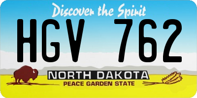 ND license plate HGV762