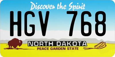 ND license plate HGV768