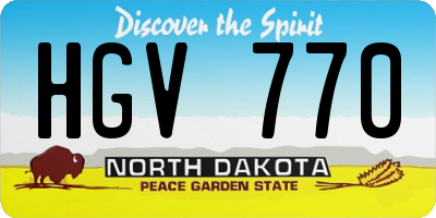 ND license plate HGV770