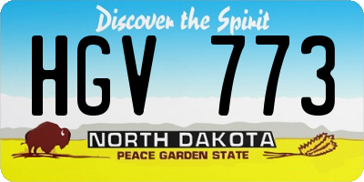 ND license plate HGV773