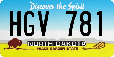 ND license plate HGV781