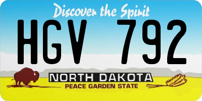 ND license plate HGV792