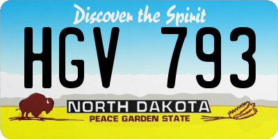 ND license plate HGV793