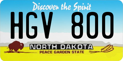 ND license plate HGV800