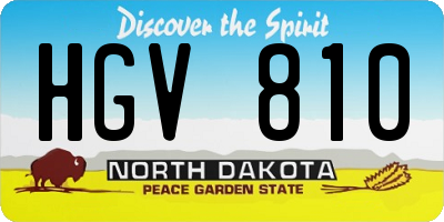 ND license plate HGV810