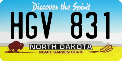 ND license plate HGV831