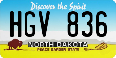 ND license plate HGV836