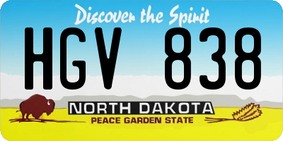 ND license plate HGV838