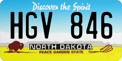 ND license plate HGV846
