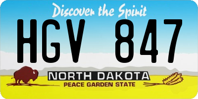 ND license plate HGV847
