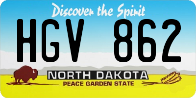 ND license plate HGV862