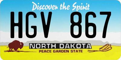 ND license plate HGV867